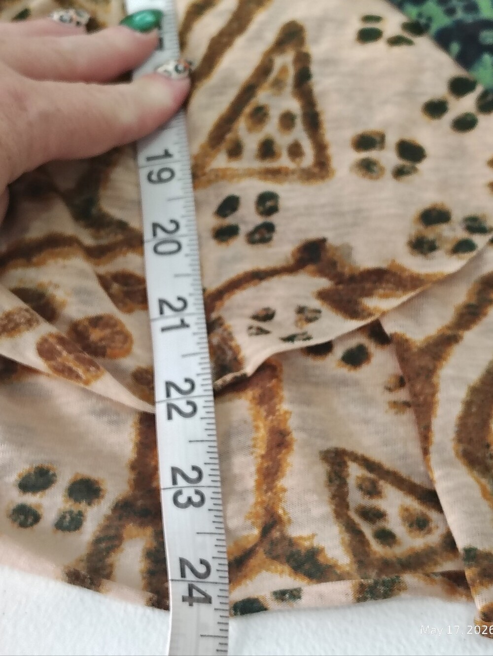 Anthropologie Vanessa Virginia Green Tan Batik Tank Size S ARTSY LAGENLOOK BOHO - Picture 6 of 7